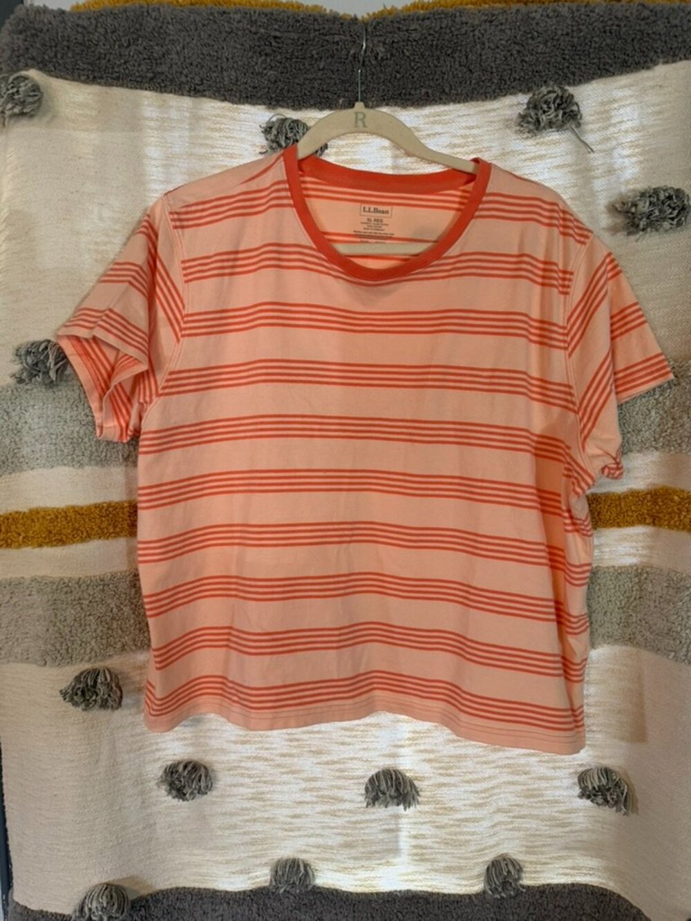 L.L. Bean 100% Cotton Striped Crewneck Tee Shirt Women’s XL Regular
